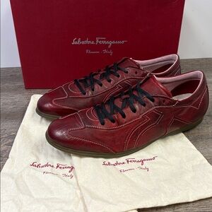 Salvatore Ferragamo “Mille” Leather Sneakers in Red (Size 10D)